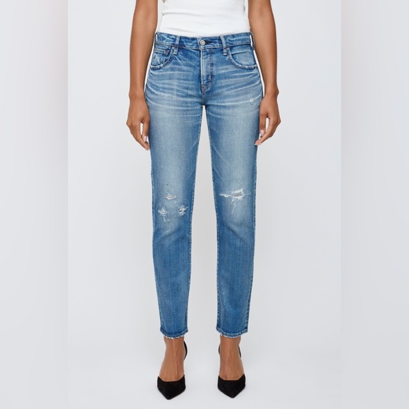 MOUSSY VINTAGEBRIDGEVILLE SLIM STRAIGHT distressed jeans XS
